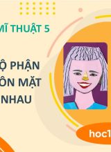 Sắp xếp các bộ phận tạo hình khuôn mặt vui vẻ khác nhau - Mĩ thuật 5  -  Hoc10